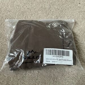 WILLIT Girls Riding Pants, Zipper Pockets - Brown, Girls Large